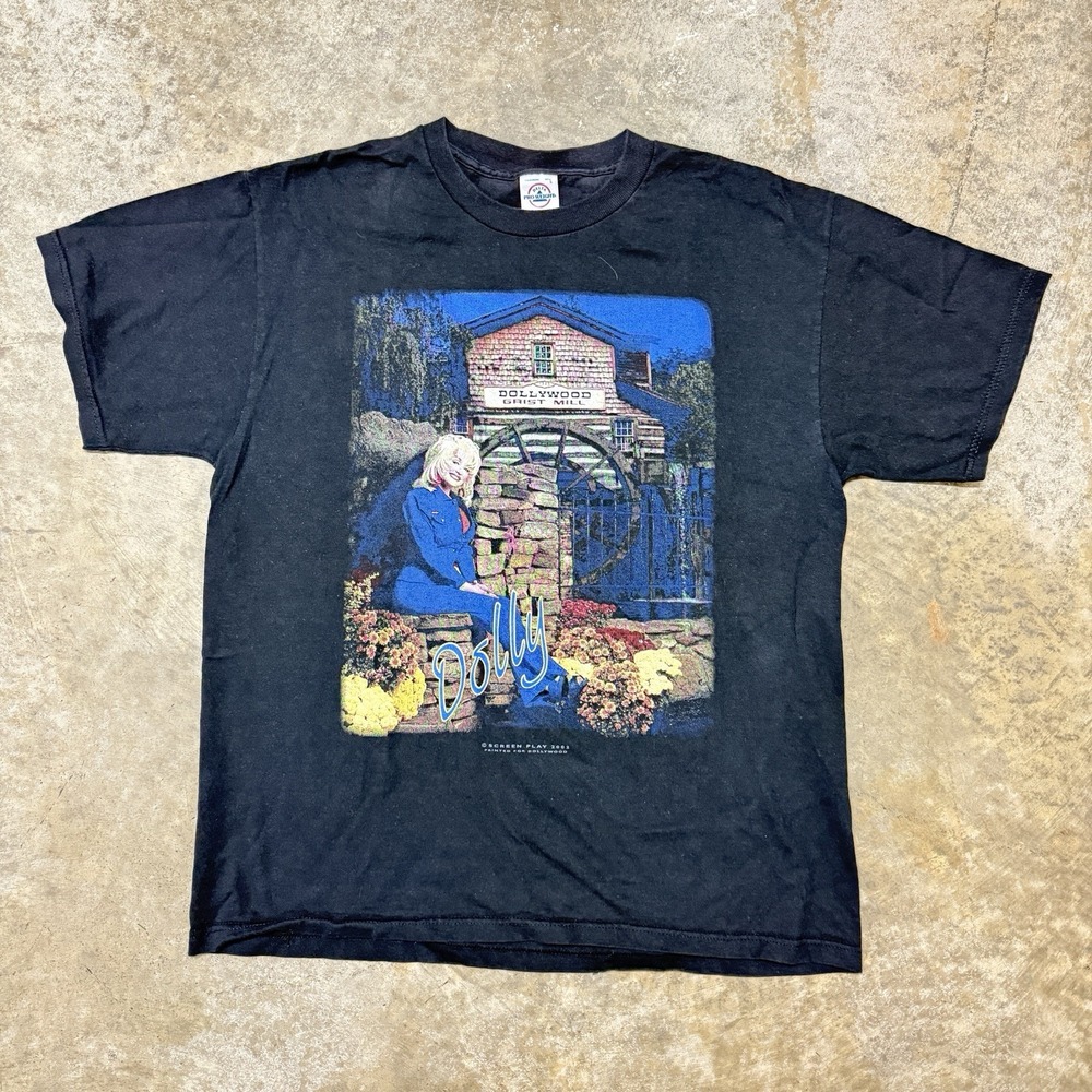 Vintage Dolly Parton Shirt Dollywood 2002 Country Music T-shirt Black Mens L